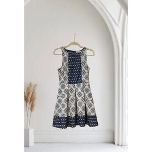 Rewind Blue Boho Print Sleeveless Fit & Flare Dress Juniors Size Medium